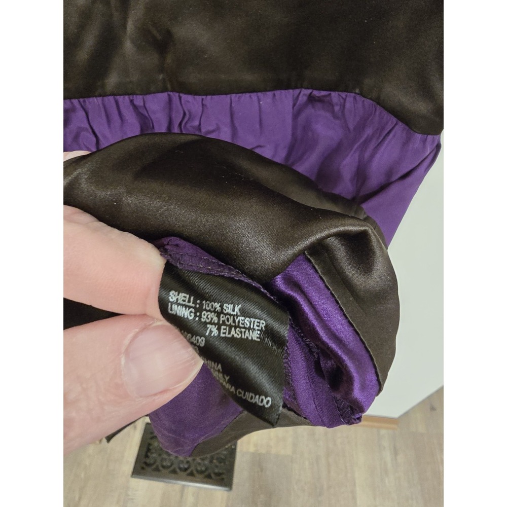 Purple & black silk fit and flare dress whimsigoth dark academia gothic Size 10‎ - Picture 4 of 5